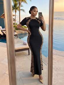 SHEIN Lady 大码时尚通勤几何印花拼接鱼尾连衣裙 夏季春季女装 春季紧身长裙 女士长款紧身连衣裙 非洲女装 尼日利亚女装 夏季连衣裙 春季连衣裙 复活节连衣裙 复活节女装 节日女装 派对连衣裙 优雅派对连衣裙 沙滩连衣裙 紧身长裙 奢华女装 女士连衣裙 正式服装 最新款女装 休闲女装 夏季连衣裙 休闲长裙 休闲女装 - 彩色 - 查看 4