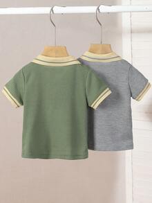 2件套男婴短袖polo衫套装 - 彩色 - 查看 2