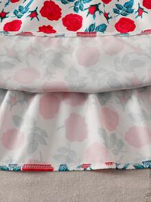 Vintaside Kids Girls' Summer Sleeveless Dress, Red Rose Print Loose Strap Dress, Tween GirlsSweet Vacation Dress - Multicolor - View 4