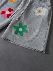 PAVTROS Men's Street Style Embroidered T-Shirt And Shorts Set - White - View 5