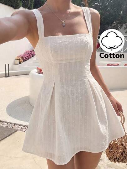 Glamine Charm Vestido corto de mujer con tirantes de tela de algodón texturizada, forro de jacquard, espalda abierta y cintura con lazo, vestido elegante de vacaciones, sexy, de moda, lindo para cita, Día de San Valentín, vestido corto de mujer de color albaricoque