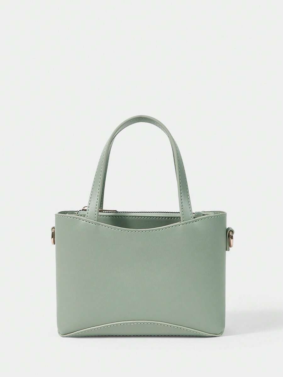 SHECARRY Borsa da donna di piccole dimensioni, di colore marrone scuro, delicata, adatta per l'uso quotidiano - verde tenero - Visualizzare 1