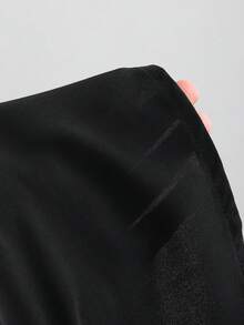 Sweetra Women's Square Neck Cinched Waist Short Dress - Black - View 3