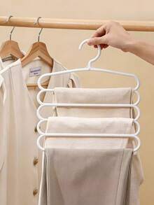 Pants Rack, Home Pants Rack Wardrobe, Built-In Multi-Layer Non Slip Seamless Shelves, Multifunctional Scarf Storage Rack, Multifunctional Pants Rack, Scarf Tie Rack, Home Pants Rack, Dressing Room, Bedroom Wardrobe, Dressing Room Storage Room, Storage Cabinet, Clothing Storage Room, Wardrobe Organizing Storage Room, University Dormitory, Space Saving, Back To School Supplies. - White - View 5