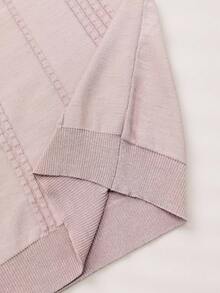 Manfinity Homme 男士纯色休闲百搭日常针织短袖上衣 - 粉色 - 查看 5