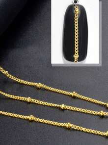 6 Pieces Per Box 3D Alloy Nail Decoration Mixed Metal Chain Nail Accessory Set, Golden Metal Chain Nail Decoration, Nail Accessory Chain, Line Nail Pendant, Nail Decoration With Box Set, DIY Nail Decoration - Multicolor - View 2
