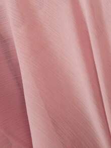 Aveloria Rosie 法式复古极简优雅雪纺褶裥立领系带荷叶边下摆宽松修身女式衬衫 - 粉色 - 查看 7