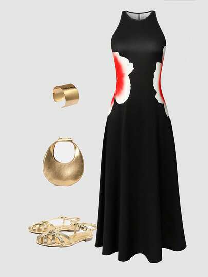 GlowEve CURVE 新款休闲派对印花大码连衣裙，修身针织连衣裙，适合晚宴、下午茶、情人节等场合穿着。