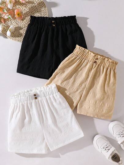 3pcs/Set Girls Plus Size Casual Shorts