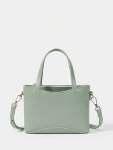 SHECARRY Borsa da donna di piccole dimensioni, di colore marrone scuro, delicata, adatta per l'uso quotidiano - verde tenero - Visualizzare 3