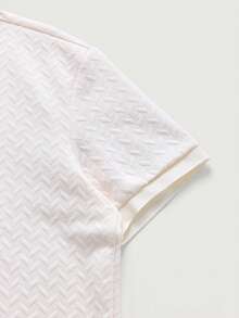 Courvante Áo thun polo in chữ thể thao thường ngày cho nam có nút cài nửa cổ - Màu be - Xem 4