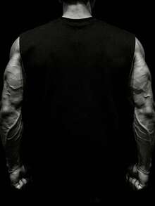 GymBeat 男士夏季休闲街头字母印花运动背心 - 黑色 - 查看 2