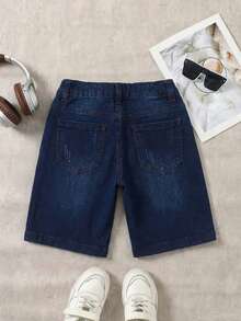 Short Niño Estilo Denim Corte Clásico - azulrojo - Ver 2