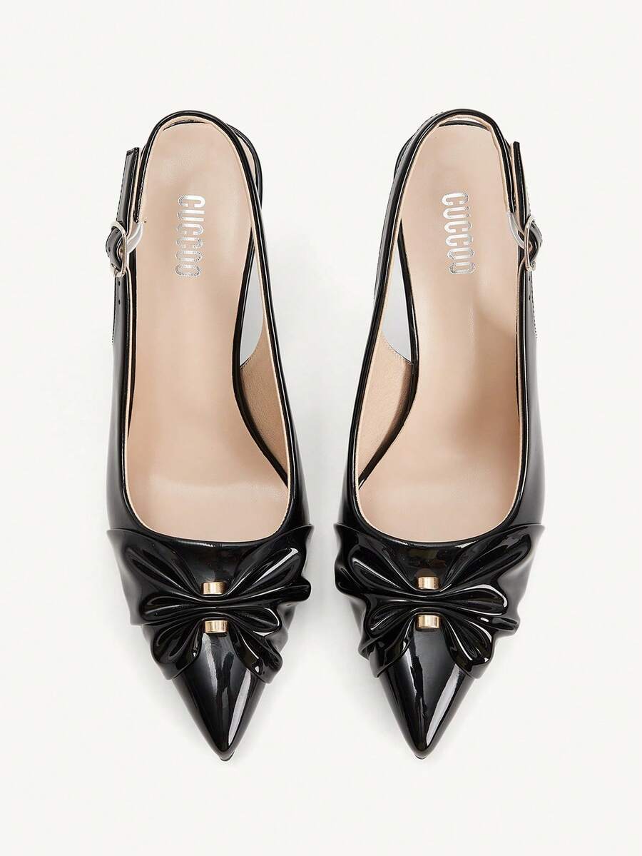 CUCCOO CHICEST Women's Pointed Toe Buckle Design Fashionable Elegant High Heels - Black - View 1