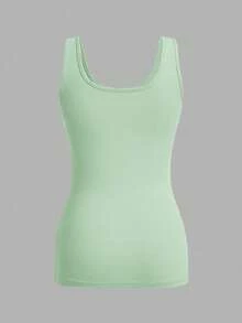 SHEIN Essnce 3件套休闲简约黑色、绿色、白色修身圆领吊带背心，适合春夏穿着。 - 彩色 - 查看 8