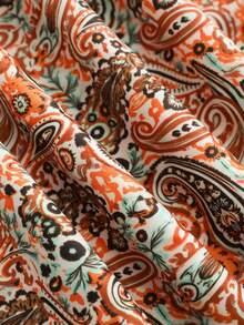 Franclia Paisley Print Backless Halter Neck Vacation Casual Dress - Multicolor - View 5