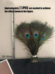 1/5/10/20/50 根装，长度 25-50 厘米，奢华优雅的孔雀羽毛，适用于家居装饰、插花、房间装饰、情人节装饰、DIY 手工艺品、花瓶填充物、派对和婚礼装饰、圣诞节装饰，是送给朋友的最佳礼物。 - 彩色 - 查看 14