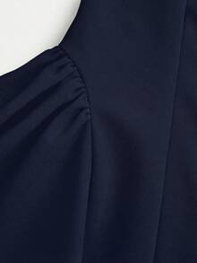 Firerie Kids 少女纯色蝴蝶结吊带连衣裙 - 藏蓝色 - 查看 4