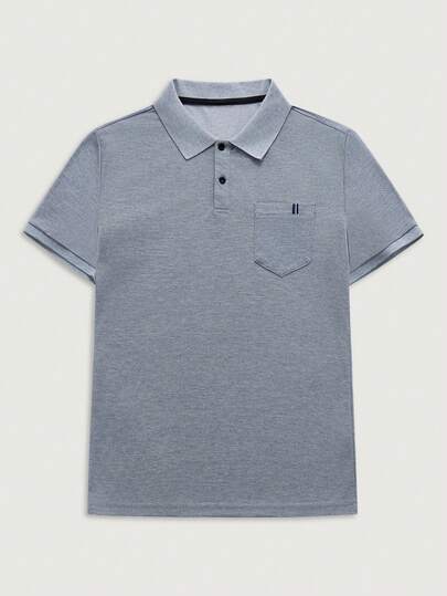 Courvante 男士纯色口袋贴片短袖 Polo 衫，适合高尔夫运动