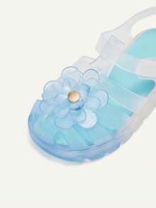 Cozy Pixies A Pair Of Summer Fashionable And Versatile Casual Basic Transparent Pink Cute Girls Soft-Soled Princess Style Baby Flat Sandals - Blue - View 8