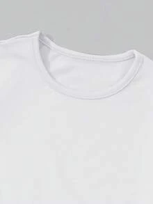 1 set T-shirt à manches courtes col rond avec imprimé graphique de groupe de filles K-POP et pantalon évasé. Tenue décontractée et confortable, à la mode loisirs, convient pour le printemps et l'été - Multicolore - Voir 4