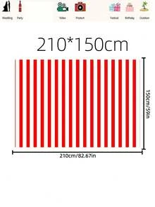 1 pieza Fondo a rayas rojas y blancas, fondo plano 2D adecuado para fiestas de cumpleaños, eventos con temática de circo y fondos fotográficos, opción perfecta para decoración de estudio - Multicolor - Ver 3