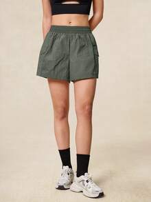 OutZeal Women Outdoor Shorts Summer Hiking Camping Water-Resistant Lightweight Color-Blocked Design With Multi Pockets - Army Green - View 6