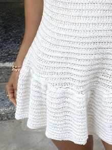 Selianne Elegant Tie-Waist Women's Dress, Spring/Summer - White - View 6