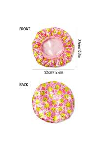 LOONEY TUNES X SHEIN 升级版双层女士粉色护发帽，宽弹力缎面卡通印花睡眠帽，柔软舒适，适合日常居家、睡眠，可爱卡通崔弟图案 - 彩色 - 查看 5