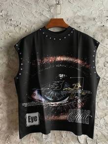 STEELVANCE 男士字母和眼睛图案圆领休闲背心 - 彩色 - 查看 3