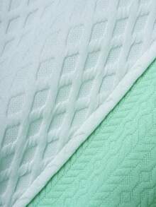 Manfinity Homme Men's Contrast Texture Single-Breasted Casual Short Sleeve Shirt - Mint Green - View 3