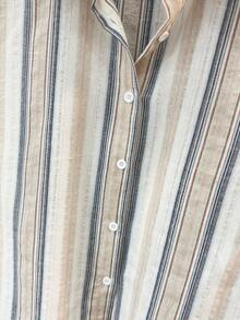 Franclia New Fashionable Sleeveless Woven Striped Casual Shirt - Multicolor - View 3