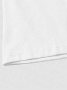 ROMWE MEN Batman X ROMWE Men's Round Neck Short Sleeve Casual Printed T-Shirt, Fashion & Versatile, Summer - White - View 5