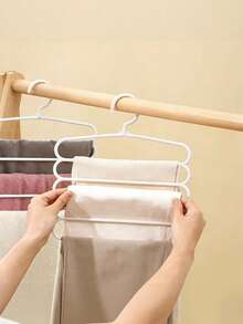 Pants Rack, Home Pants Rack Wardrobe, Built-In Multi-Layer Non Slip Seamless Shelves, Multifunctional Scarf Storage Rack, Multifunctional Pants Rack, Scarf Tie Rack, Home Pants Rack, Dressing Room, Bedroom Wardrobe, Dressing Room Storage Room, Storage Cabinet, Clothing Storage Room, Wardrobe Organizing Storage Room, University Dormitory, Space Saving, Back To School Supplies. - White - View 3