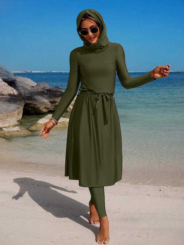 Swim Mulvari Women's One-Piece Long Sleeve Long Pants Leisure Swimsuit