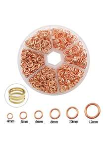1010PCS Open Closed Jump Rings Metal Findings Mixed Sizes DIY Jewelry Making Craft Supplies Storage Box - Multicolor - View 14