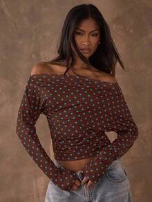 SHEIN BAE Women's T-Shirt For Daily Wear - Mocha Brown - View 3