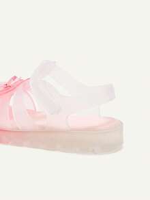 Cozy Pixies 一双夏季时尚百搭休闲基础款透明粉色可爱女童软底公主风婴儿平底凉鞋 - 粉色 - 查看 4