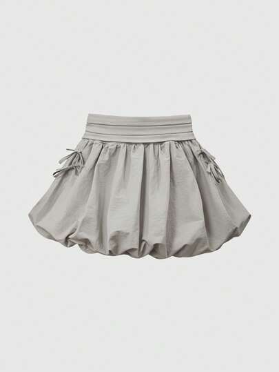 Rina Fox Y2K Style Bubble Floral Mini Skirt With Bow Tie Straps