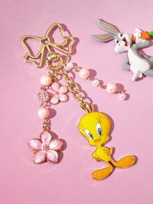 LOONEY TUNES X SHEIN Cute Cartoon Tweety Zinc Alloy Bag Charms,Bow Knot Keychain, Flowers Pendants, Souvenirs, Collectibles, For Gifts, Wallets, School Bags, Backpacks,Car Accessories - Nhiều màu - Xem 7