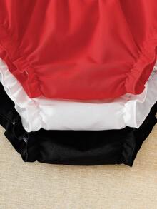 SHEIN Souflis Set de 3 pantalones cortos casuales y lindos para niños pequeños - Multicolor - Ver 6