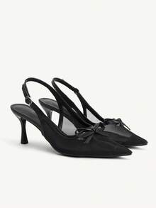CUCCOO CHICEST Women's Pointed Toe Buckle Design Fashionable High Heels For Daily Wear - Black - View 2
