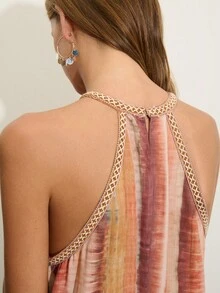 Nöista 轻盈印花面料吊带长裙，宽松廓形，领口饰有滚边。完美适用于夏季、度假、波西米亚风时尚、节日、春季、复活节、作为罩衫或沙滩装。 - 彩色 - 查看 6