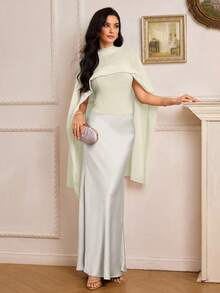 Modelyn Áo hai dây lửng bằng vải chiffon dành cho nữ, ôm eo, gợi cảm và thanh lịch. - màu xanh lá - Xem 6