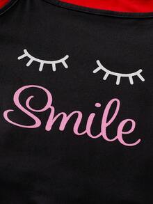 女童可爱字母、草莓、薯条、条纹、柠檬熊印花吊带背心+裤子睡衣套装，适合日常居家穿着（随机发货，3件吊带背心+3条裤子） - 彩色 - 查看 7