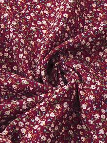 EMERY ROSE Women's Casual Vacation Ditsy Floral Petal Sleeve Blouse Boho Outfit For Women Women S Summer Outfits Womens Tops For Summer Summer Casual Tops - Burgundy - View 3