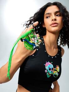 Rick and Morty X SHEIN 胶水漩涡钥匙扣，包包挂钩 - 綠色 - 查看 5