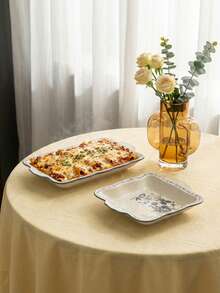 Cirelle Fuente de horno de porcelana con estampado floral vintage - Vajilla de cerámica para hornear y servir, menaje de cocina elegante - Multicolor - Ver 11