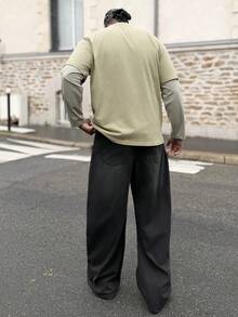 Heavens Edit Y2K复古街头风男士浅蓝色桶形宽松牛仔裤 - 黑色 - 查看 2