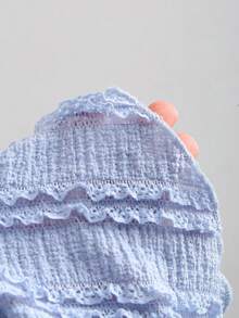 Sweetra Lace Trim Drawstring Splice Strapless Camisole Top For Women - Baby Blue - View 5